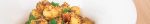 Gnocchetti di patate alla panna di soia, castagne, funghi champignon e crumble di noci