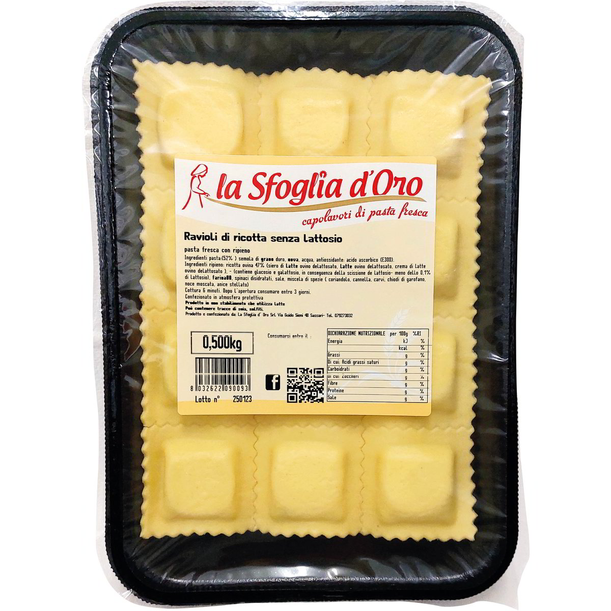 Vendita SFOGLIA D'ORO RAVIOLI RICOTTA E SPINACI e all'ingrosso. Pasta