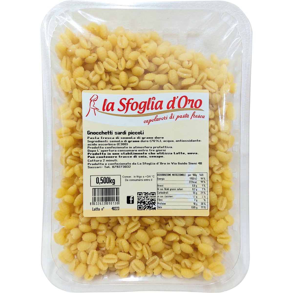 Vendita SFOGLIA D'ORO GNOCCHETTI SARDI e all'ingrosso. Pasta fresca all